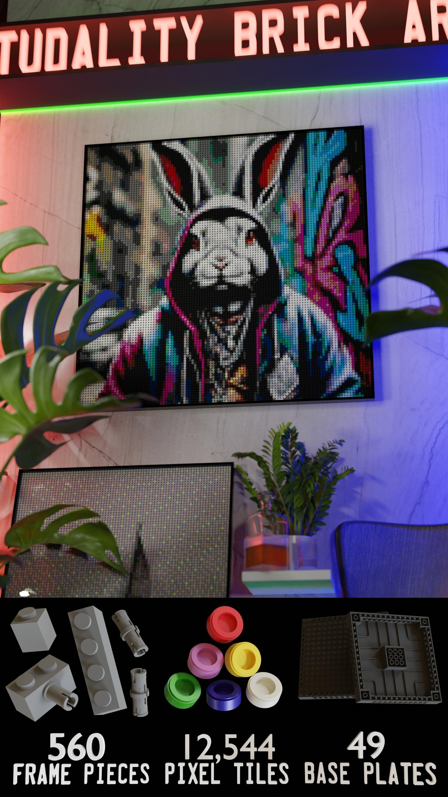 Thugsy Malone LEGO® Style mosaic pixel art design for display